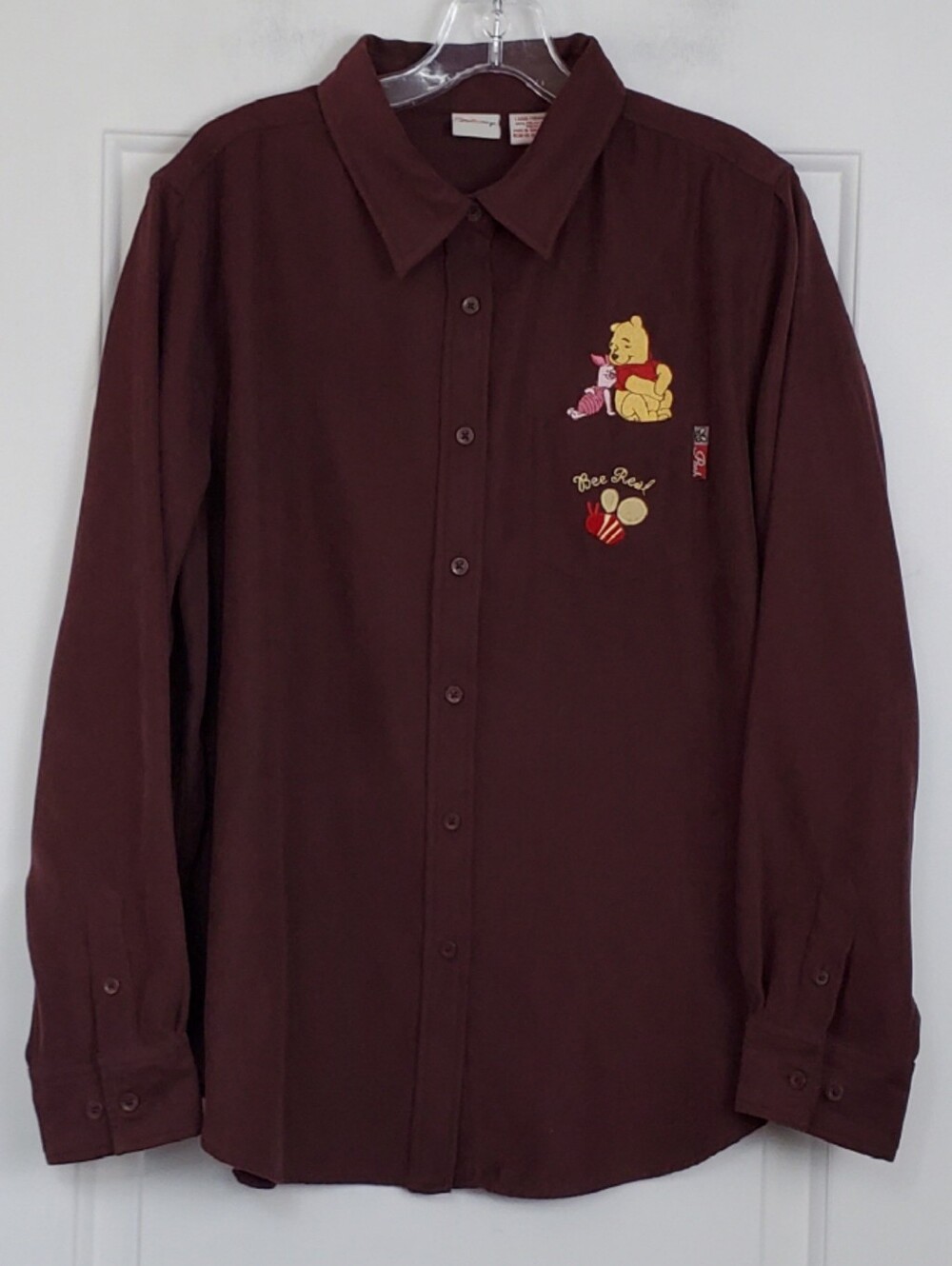 Disney VTG Womens Winnie the Pooh Be Real Piglet Embroidered Shirt- Size L - GUC